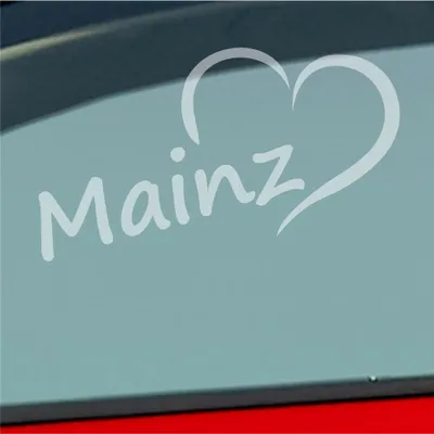 Produktbild von Auto Aufkleber Mainz Herz Heart City Stadt Motorrad 16x8 cm Milchglas Sticker Heckscheibenaufkleber