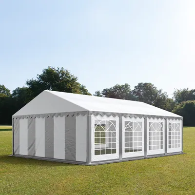 Produktbild von TOOLPORT Partyzelt Festzelt 5x8 m Garten-Pavillon PVC Plane 700 N in grau-weiß Wasserdicht