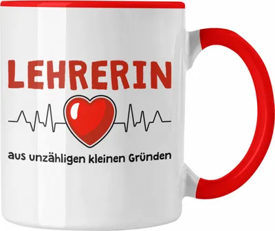 Produktbild von Trendation - Lehrerin Geschenk Tasse Geschenkidee Lustig Danke Sprüche Dankeschön Grundschule Grundschullehrerin (Rot)