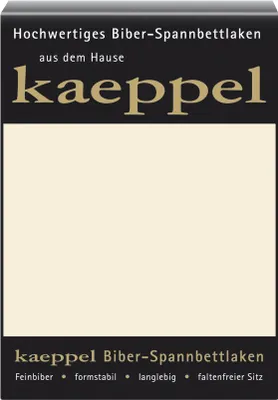 Produktbild von Kaeppel Biber Bettlaken Betttuch 100 x 200 cm Spannbettlaken 14 Farben Uni, Farbe:Leinen