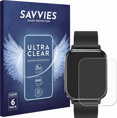 Produktbild von 6x Für Braidol Smartwatch 1.83" Schutzfolie Savvies Displayschutz Display Schutz Folie Klar Transparent