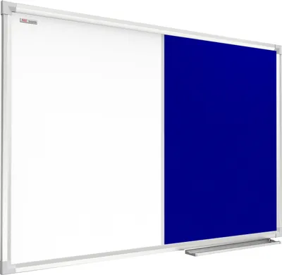 Produktbild von Kombitafel Whiteboard und Blau Filz-Pinnwand mit Alurahmen 60x40cm