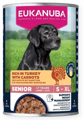 Produktbild von EUKANUBA Life Care Senior Rich in turkey with carrots - Nassfutter für Hunde - 400g