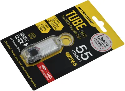 Produktbild von Nitecore TUBE 2.0 Mini LED Taschenlampe, mit Micro USB, max. 55 Lumen, transparent