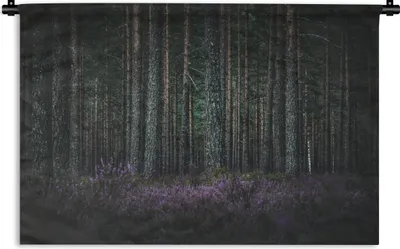 Produktbild von MuchoWow® Wandteppich Wandbehang Lavendel im Wald 90x60 cm Tapisserie Dekoration Wandtuch - Wandskulpturen - Bildteppich