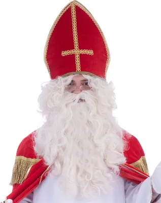 Produktbild von Sankt Nikolaus Perücke und Bart - Weiß | Set zum Weihnachtsmann Kostüm