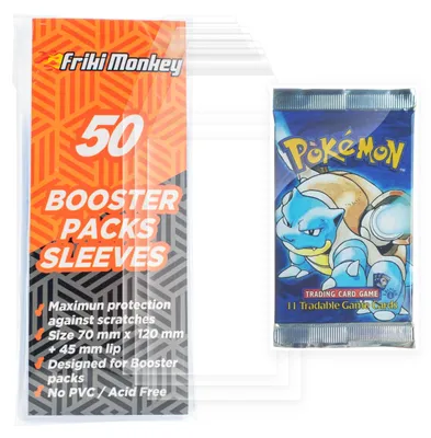 Produktbild von Kartenhüllen für Pokemon Booster Packs, Card Sleeves, Kartenhüllen Größe 7 x 12mm, Booster hüllen, Pokemon Booster pack Schutzhülle, Hüllen Packung mit 5