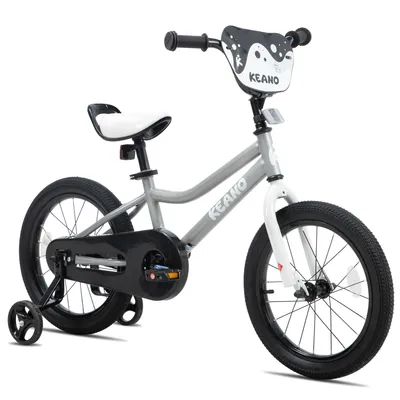 Productafbeelding van KEANO kinderfiets met afneembare stabilisatorwielen, ideaal voor jonge beginnende fietsers
