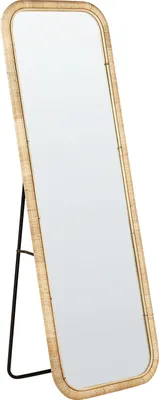 Zdjęcie produktu dla BELIANI Lustro stojące naturalne rattan 150x50 cm prostokątne styl boho salon sypialnia akcesoria domowe stylowe