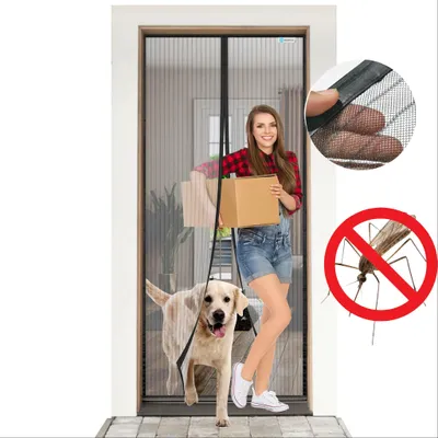 Obrázek produktu pro Magnetická síť proti hmyzu na balkonové dveře, 75 x 210 cm, síť Premium, černá