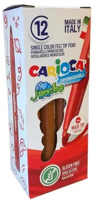 Image de Carioca crayon feutre jumbo maxi tip marron - boîte de 12 pièces