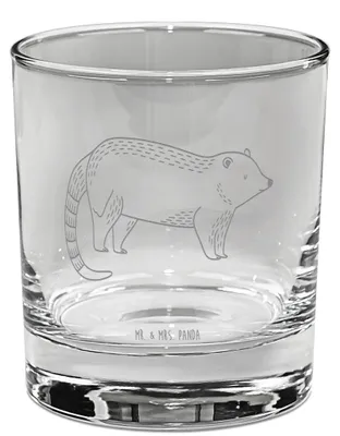 Produktbild von Mr. & Mrs. Panda Whiskyglas Nasenbär - Transparent - Geschenk, Whiskeyglas, Gute Laune, Tumbler Glas, Nasenbären, Rüsselbär, Bär, Old Fashioned, Whiskey