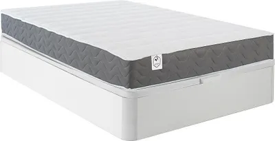 Produktbild von Set 140 x 200 cm Rahmen mit weißer Box + 18 cm dicke Matratze mit HD-Schaum, Memory-Schaum und atmungsaktivem 3D-Band - HEAVEN by YsméeA