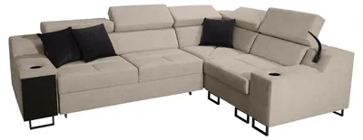 Produktbild von MIRJAN24 Ecksofa Alicante II, Schlaffunktion und Bettkasten, Lampe mit USB-Anschluss, L-Form Polsterecke (Uttario Velvet 2979 + Uttario Velvet 2980, Seite: Rechts)