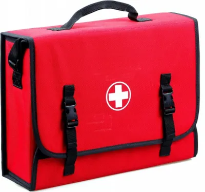 Produktbild von Erste-Hilfe-Set, Textiltasche, leer, 34 x 25 x 8 cm, rot