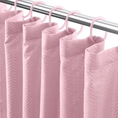 Produktbild von Rosa Leichtes Duschvorhang-Set mit Blättermuster 183x183cm