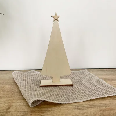 Image de Sapin de Noël plat en bois à décorer