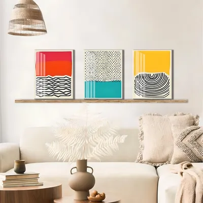 Immagine prodotto di Wallity, UDC15, Quadro decorativo su tela (3 parti), Multicolore, 50% COTONE / 50% POLIESTERE, 30 x 40 cm