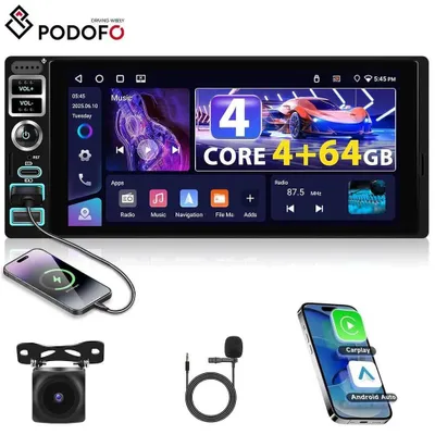 Obrázok produktu pre Autorádio – Auto rádio – Autorádio s Bluetooth – Autostereó – 1 DIN autorádio – Displej 6,9 palca