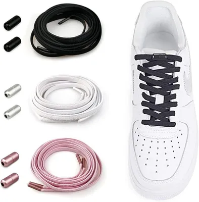 Imagen del producto de Cordones elásticos con cierre metálico, de tamaño estándar, para niños y adultos, sin necesidad de atar