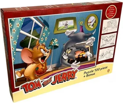 Immagine prodotto di Puzzle Warner Bros., Tom e Jerry, 100 pezzi, età 3 anni