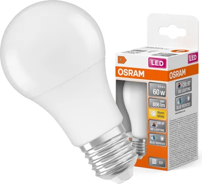 Zdjęcie produktu dla Osram 4099854046872, 9,4 W, 60 W, E27, 806 lm, 25000 h, Ciepłe białe
