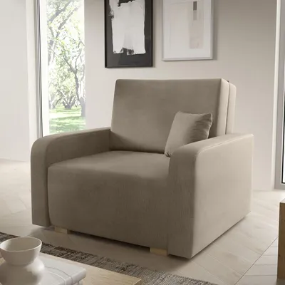 Produktbild von Sofa Juno I 105x85 cm 1 -Sitzer, Schlafsofa mit Schlaffunktion und Bettkasten, Kissen  inklusive - Curio 11