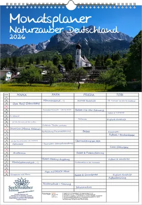 Produktbild von Naturzauber Deutschland Planer Familienplaner 4 Spaltenplaner DIN A3 Kalender für 2026 Natur Landschaft - Seelenzauber