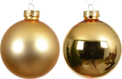 Produktbild von Weihnachtskugeln Glas 10cm 4 Stück - Hellgold