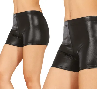 Produktbild von 70S Glanz Shorts Schwarz Disco Festival Mode Karneval Nostalgie Retro Party Glamour Funkig Clubwear Highlight, Größe: 42 - 44 (L) Farbe: Schwarz