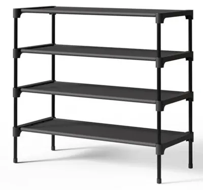 Productafbeelding van Schoenenrek 70 x 30 x 62 cm, zwart, stapelbaar, metaal, vliesstof