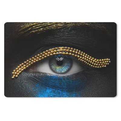 Produktbild von MuchoWow® Mauspad Mousepad Frau - Augen - Make-up - Luxus - Gold 27x18 cm - Mousepads - Maus Mat - Pad - Mausunterlage - Büroartikel - Desk Matten