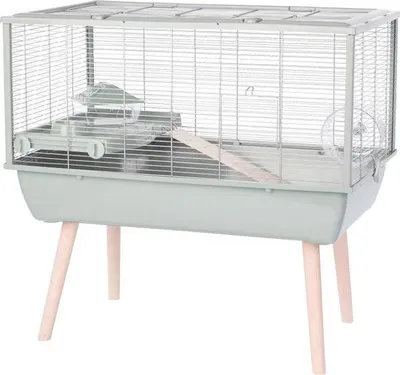 Obrázok produktu pre Klietka pre škrečkov ZOLUX Néolife, 78 x 48 x 75 cm, zelená, zvýšená s masívnymi drevenými nožičkami, pre škrečkov
