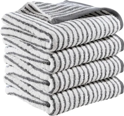 Produktbild von Erwin Müller Handtuch Konstanz" 4er-Pack Streifen anthrazit 50x100 cm"