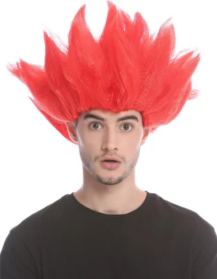 Produktbild von WIG ME UP Perücke Hochtoupiert Feuer Teufel Blume Rot 91062-PC13