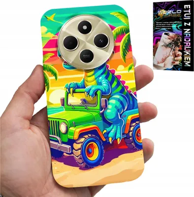 Obrázok produktu pre Puzdro pre Xiaomi Redmi 14C 4G – Dinosaurus v nákladnom aute Motívy pre deti
