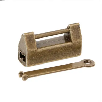 Immagine prodotto di Lucchetto in stile cinese, in ottone anticato, ideale per scatole di gioielli, dimensioni 33x10x18 mm, realizzato in lega di zinco