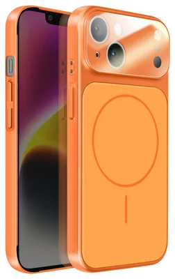 Productafbeelding van Avizar, MagSafe hoesje van gehard glas, mat, voor iPhone 14, oranje