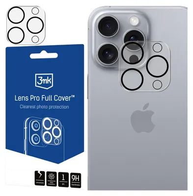 Obrázek produktu pro 3MK Lens Pro Full Cover, Apple, iPhone 16 Pro Max, iPhone 16 Pro, Odolné proti poškrábání, Průhledná, 1 kusů