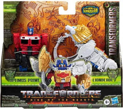 Image de Hasbro Transformers - Rise Of The Beasts Beast Alliance Combiner 2-Pack Optimus Prime & Lionblade 13 cm Actiefiguur - Multicolours