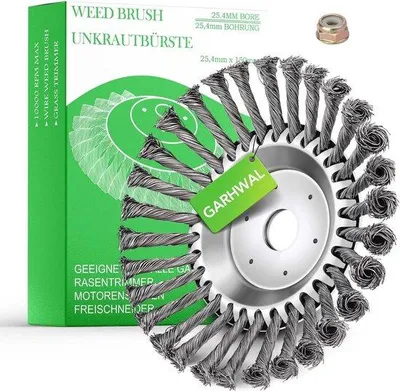 Image de Brosse anti-mauvaises herbes de 150 mm pour tondeuses à gazon et coupe-bordures, pour éliminer facilement les mauvaises herbes