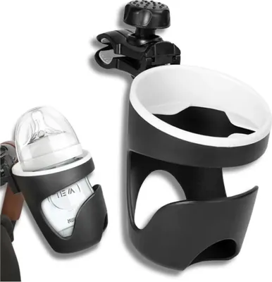 Obrázok produktu pre Univerzálny držiak na fľašu na kočík alebo bicykel, flexibilné prvky, odolný plast, 12 cm