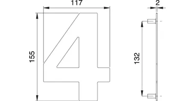 Immagine prodotto di Numero civico 4 VA ma 150mm L.117mm EDI