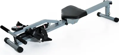 Produktbild von HOMCOM Wioślarz Wioślarz Sprzęt fitness Wioślarz Rower treningowy, z wyświetlaczem LCD, stal+PVC, szary, 130 x 47,5 x 67 cm