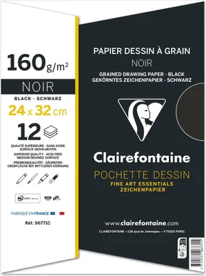 Produktbild von Clairefontaine 3329680967715, Kunstpapier, 160 g/m², 12 Blätter