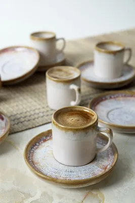 Produktbild von Hermia Concept, x 00017774, Kaffeetassen-Set (12-teilig), 100 % KERAMIK-STEINZEUG, Weiß, 12 x 20 x 6 cm