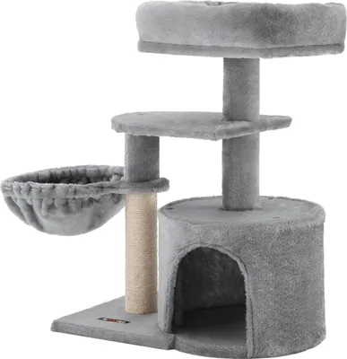 Produktbild von Kletterturm für große Katzen mit Mäusefang und Hängematte