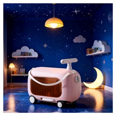 Produktbild von Kinderkoffer zum Draufsitzen, Koffer, Kinderkoffer für von 2-6 Jahren, Rosa