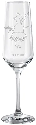 Produktbild von Mr. & Mrs. Panda Glas Fuchs Ballerina - Transparent - Geschenk, Geburtstag, Party, Sektglas, Sektflöte, graviert, Trinkglas, Tanzen, Champagnerglas
