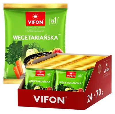 Produktbild von VIFON Vegetarische Instant Nudeln 24x 70g - asiatische Nudelsuppe mild